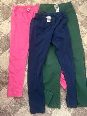 Hanna Andersson Girls' Leggings in Hot Pink, Navy & Forest Green